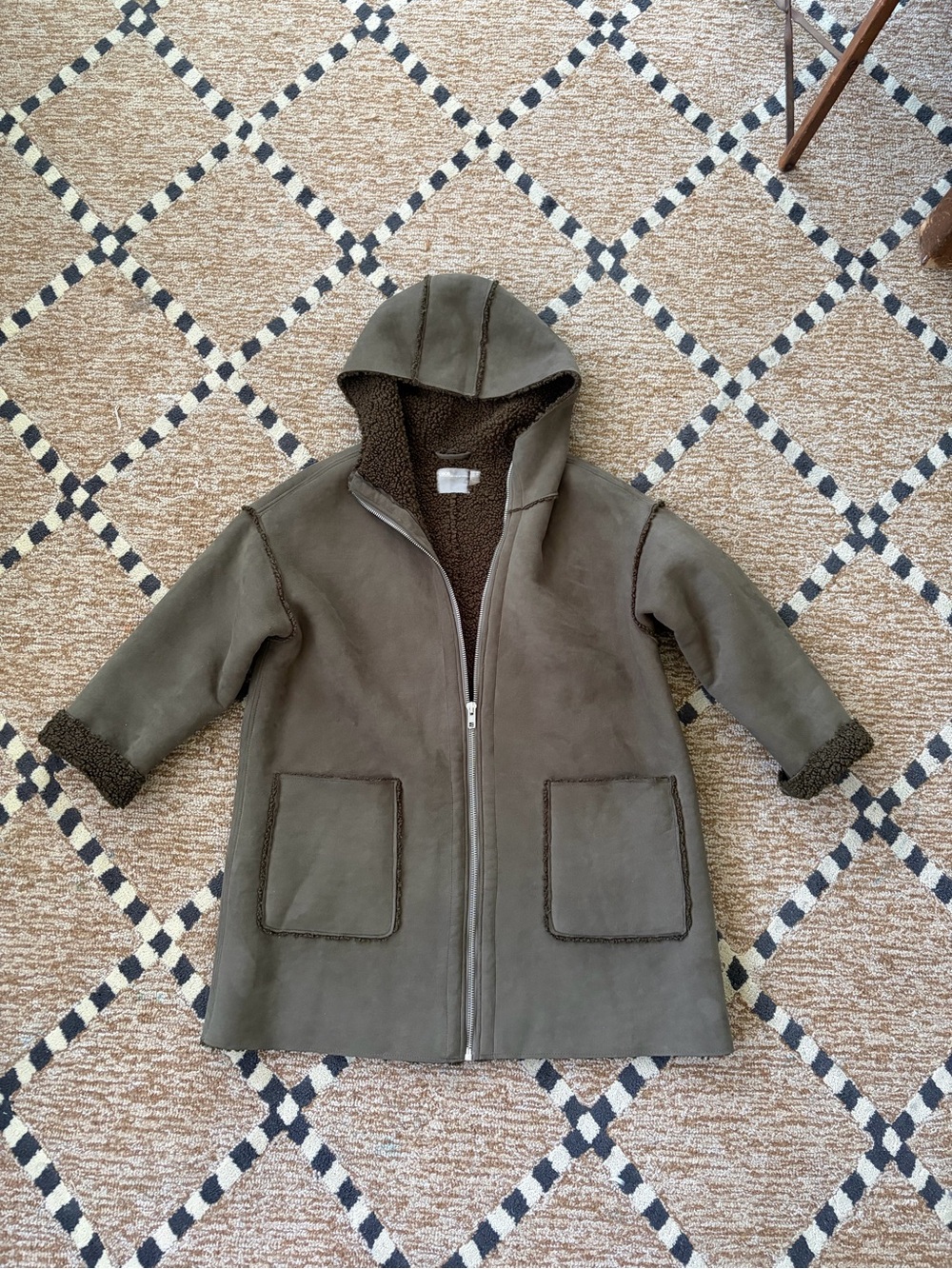 ASOS Women’s Green/Brown Hooded Coat
